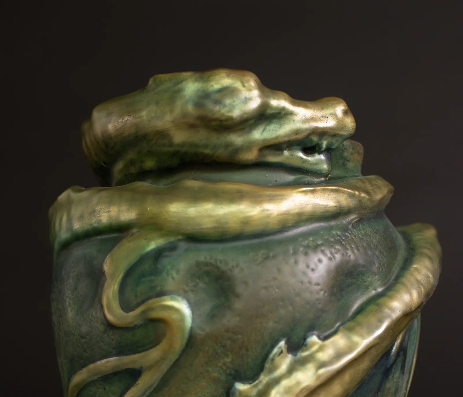 Amphora, Swirling Water Dragon Vase,  1901-1902