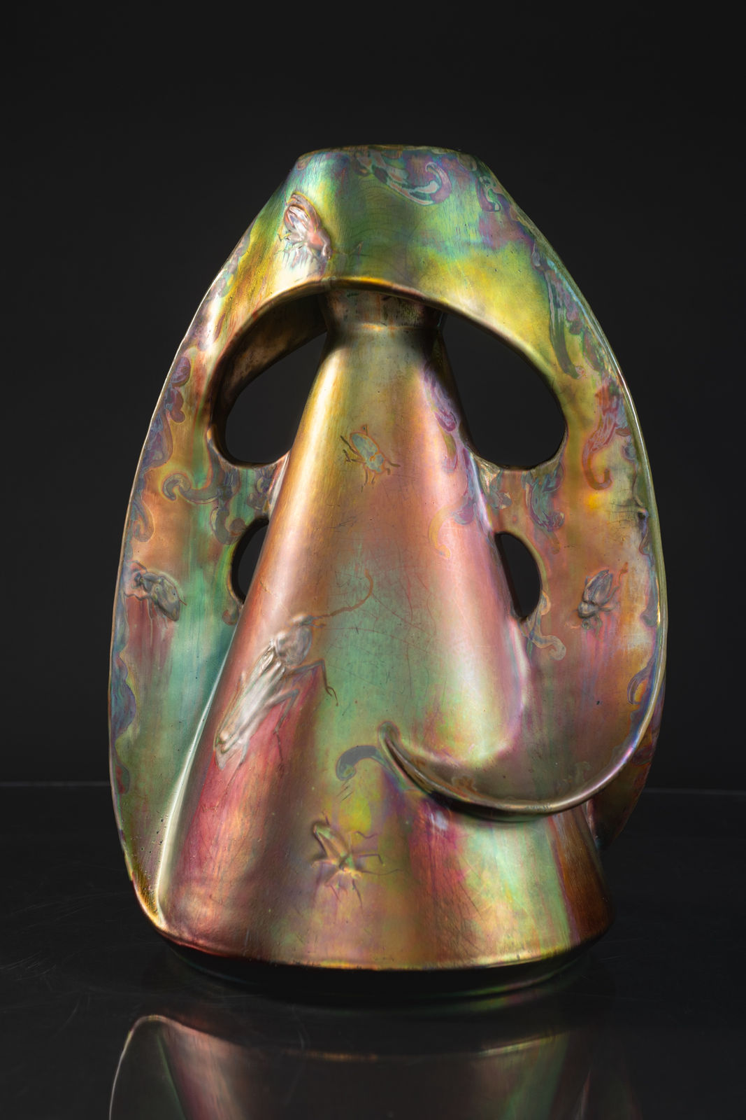 Massier, Monumental Beetle Vase,  c. 1900