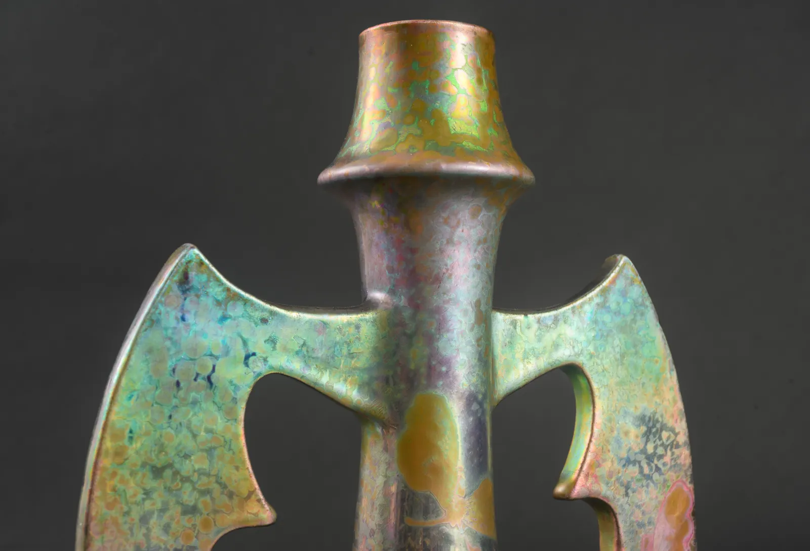 Massier, Two-Handled Butterfly Vase,  c. 1900