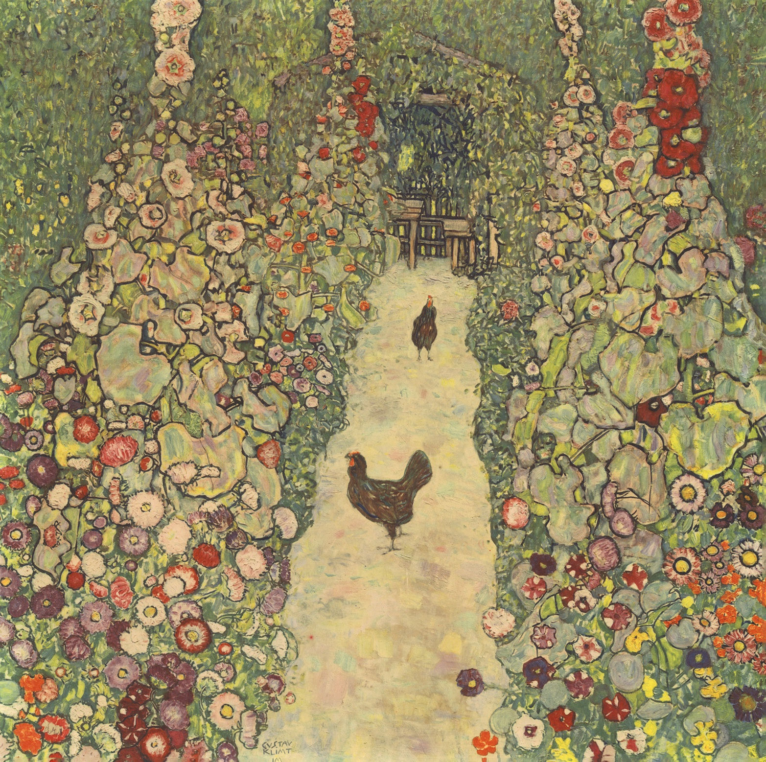 Gustav Klimt, Chickens on Garden Path,  1931