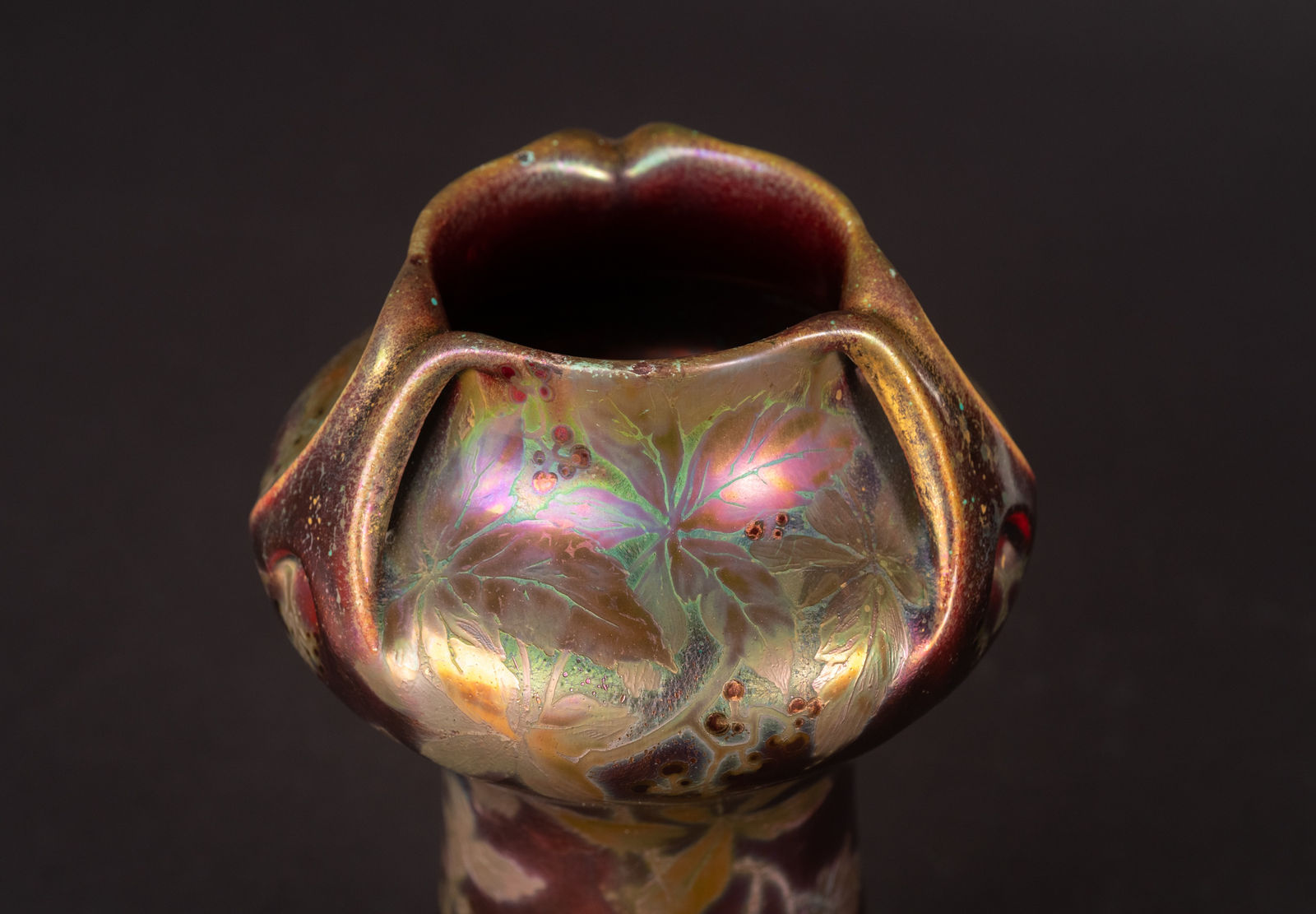 Massier, Leaves & Berries Vase,  c. 1900