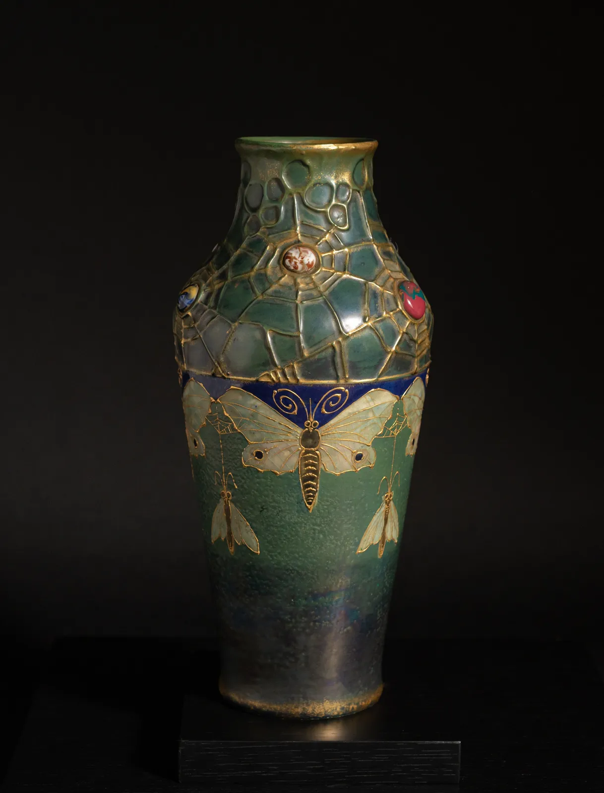 Amphora, Gres Bijou Series Butterflies & Spiderwebs Vase,  1904-1906
