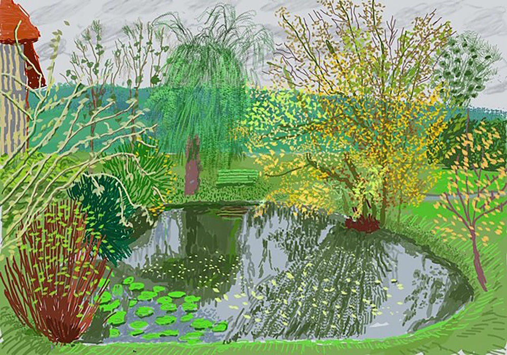 DAVID HOCKNEY, THE POND IN AUTUMN (1 NOVEMBER 2020) &copy; DAVID HOCKNEY