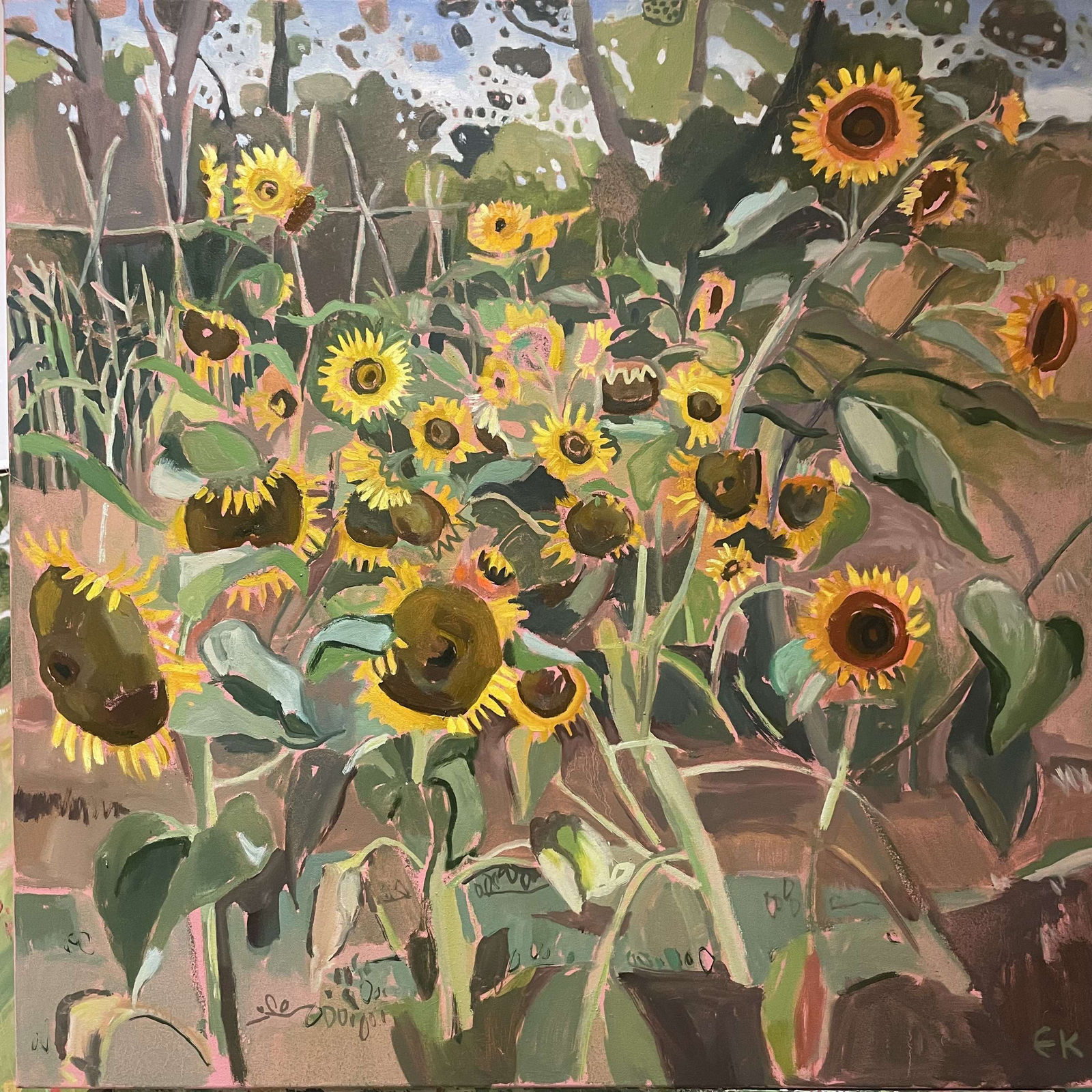 Elaine Kazimierczuk, Charlbury Sunflowers 2, 2025