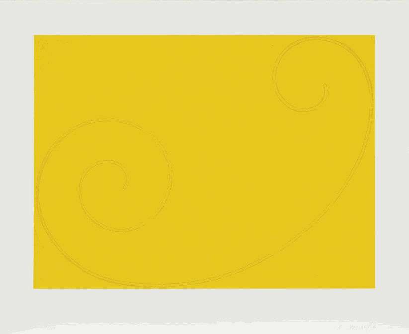 Robert Mangold, Curled Yellow Figure, 2002