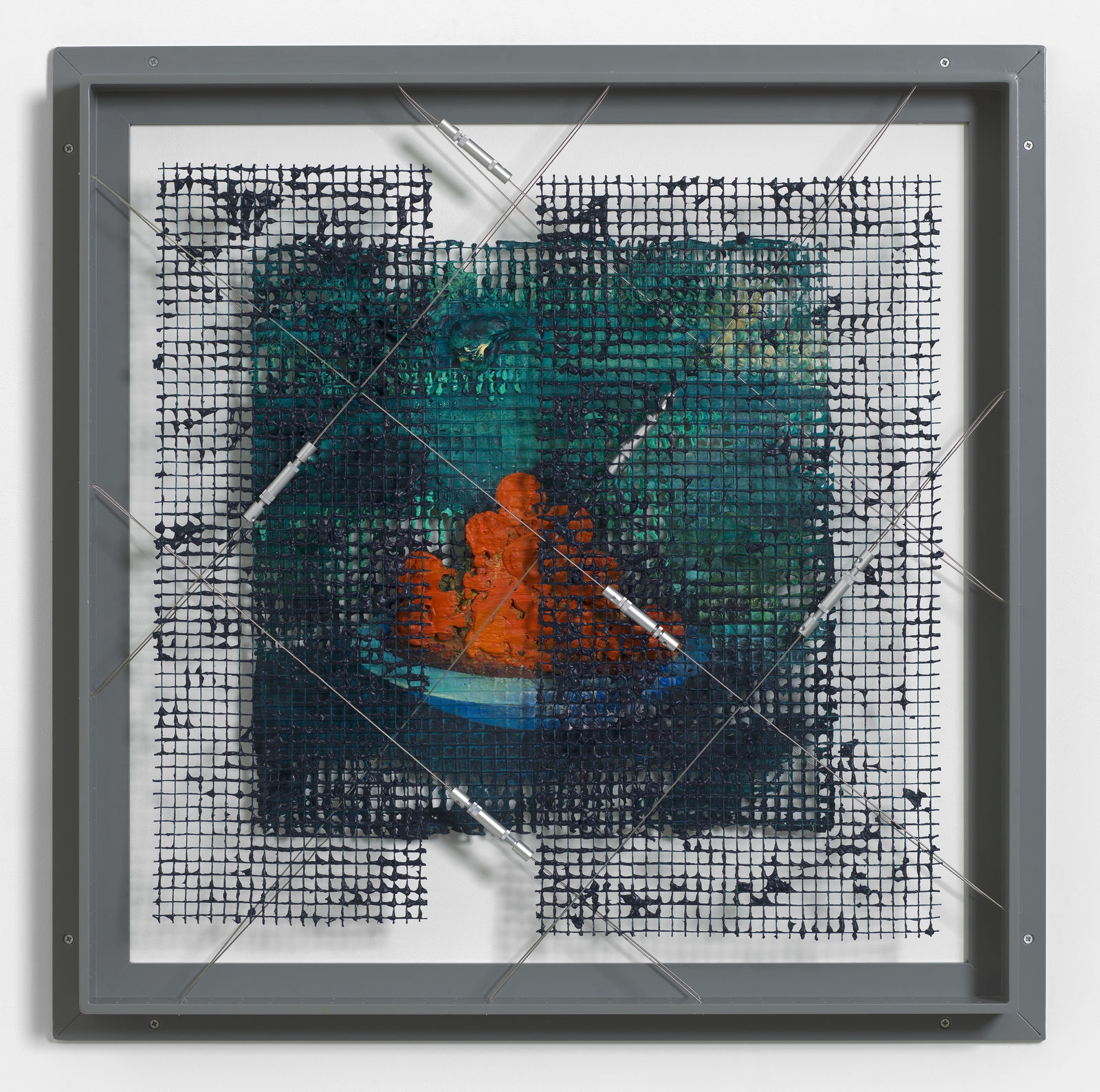 William Tillyer, Looking Out - The Blue Bowl with Tangerines - The Mulgrave Tensile Wire Works , 2021