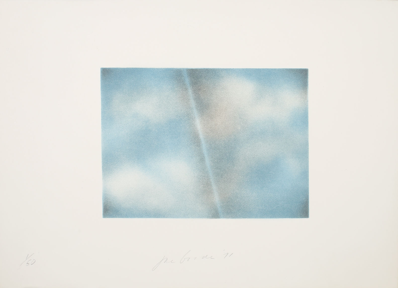 Joe Goode, Grey Folded Clouds - II Blue and White , 1971