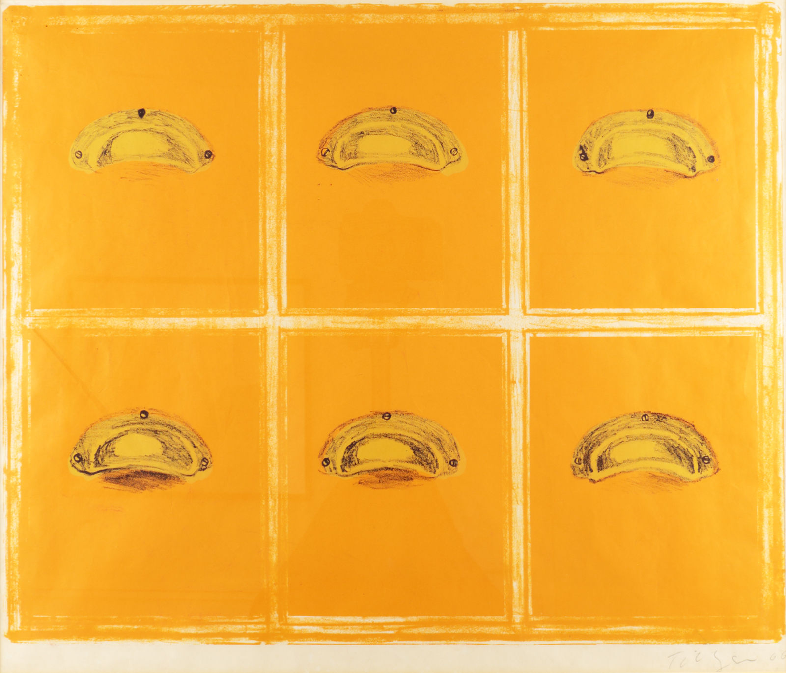 William Tillyer, Six Drawer Pulls, 1966
