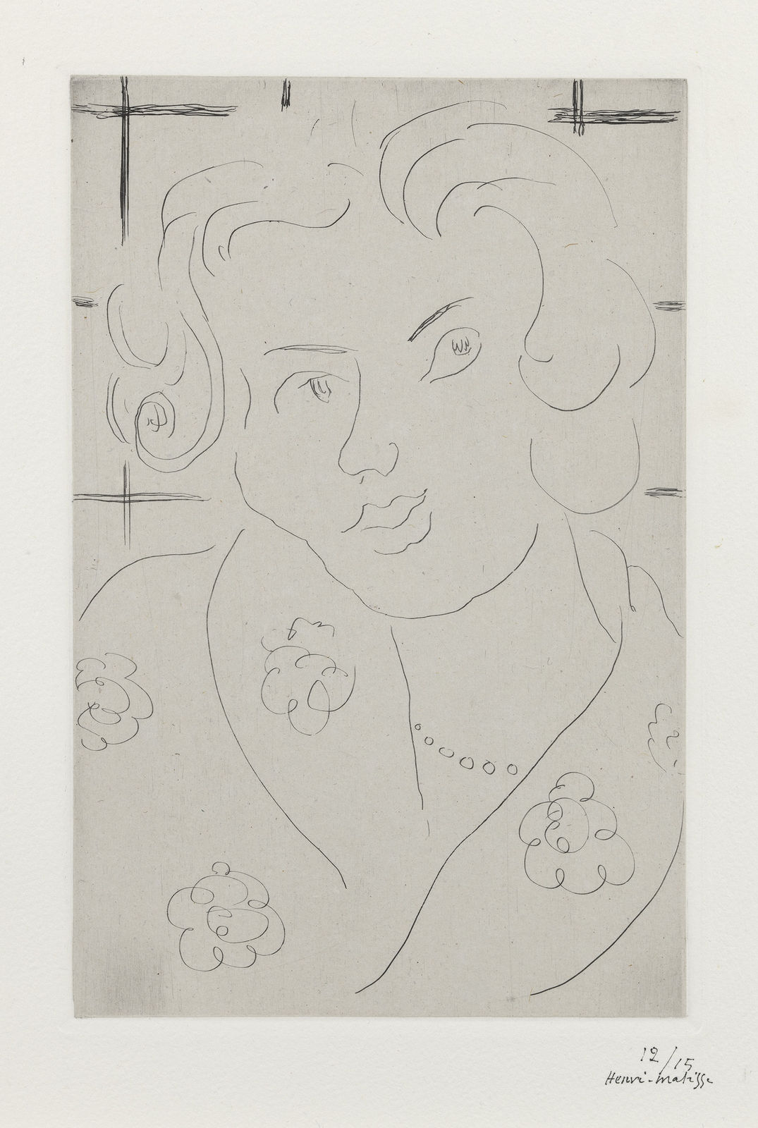Henri Matisse, Buste, robe fleurie, 1929