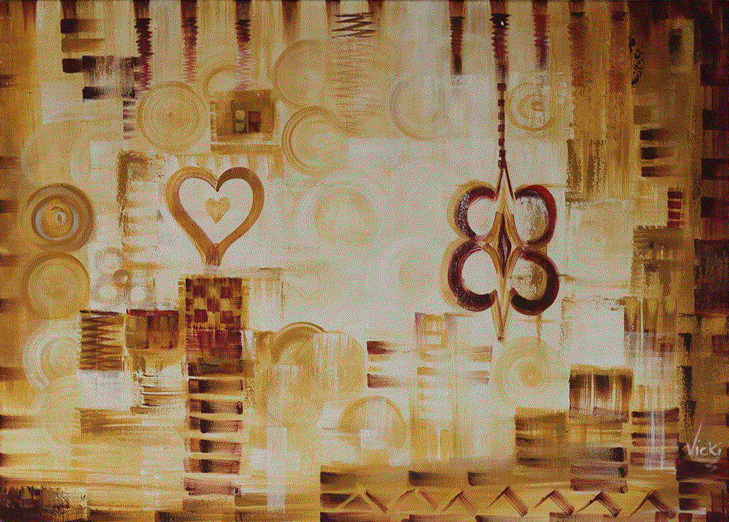 Victoria Adoe's 'Adinkra Symbols 2020' at Berj Art Gallery. Explore the artist's use of traditional Ghanaian symbols in this captivating piece.