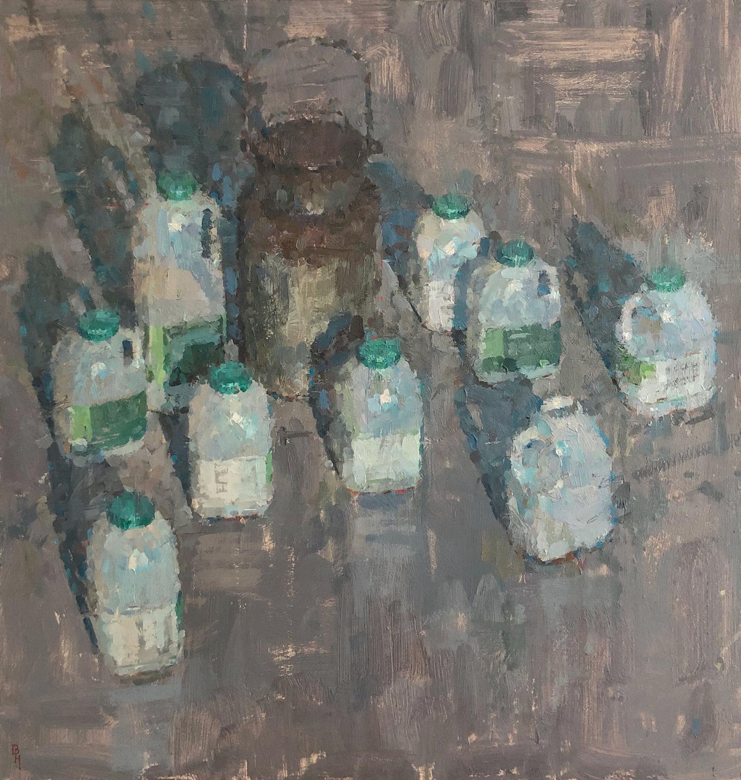 Metal Churn with Plastic Bottles