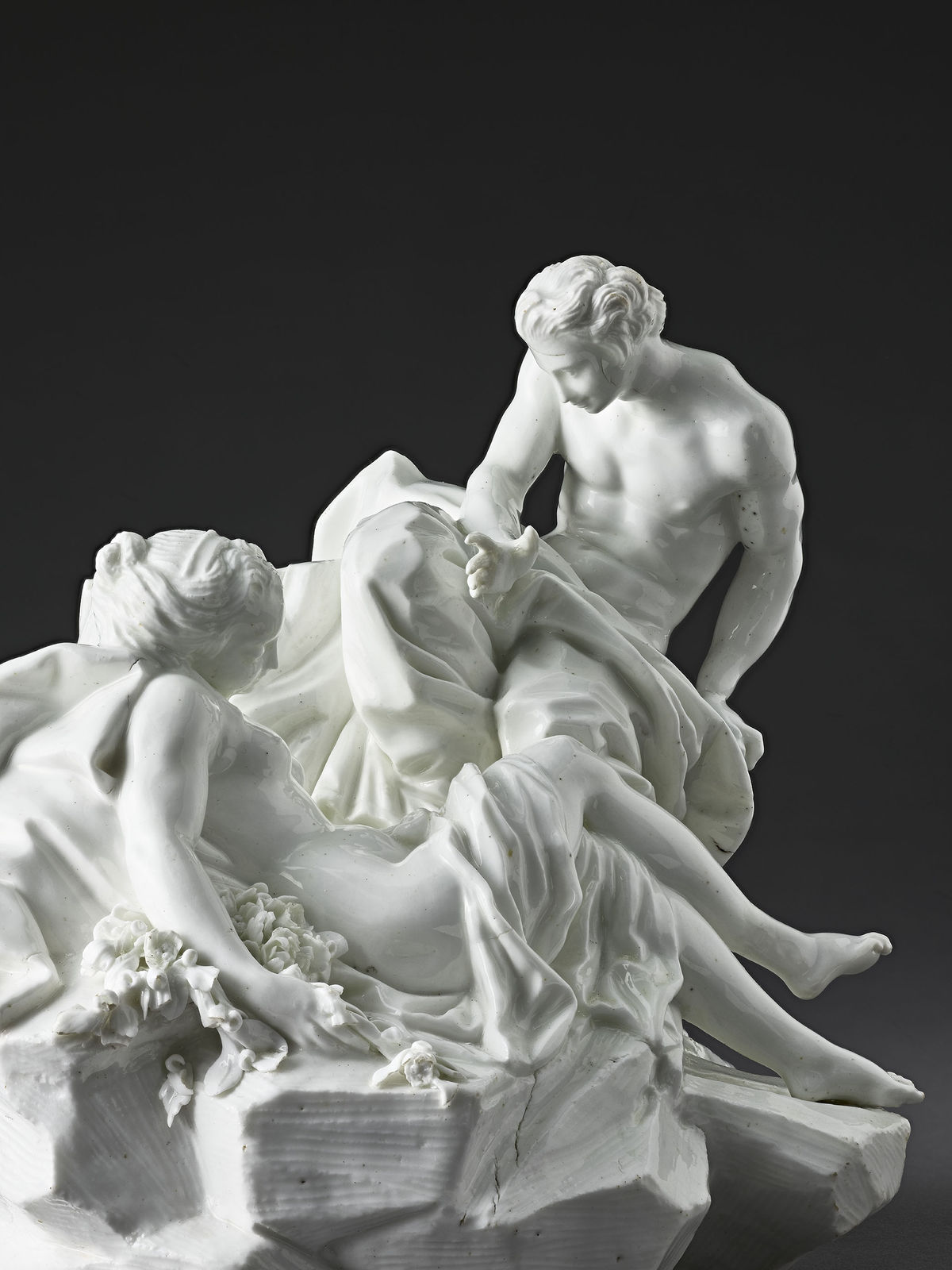 An Extremely Rare and Important Vincennes Figural Group of the Shepherd’s Hour (L'Heure du Berger), Circa 1748-1752