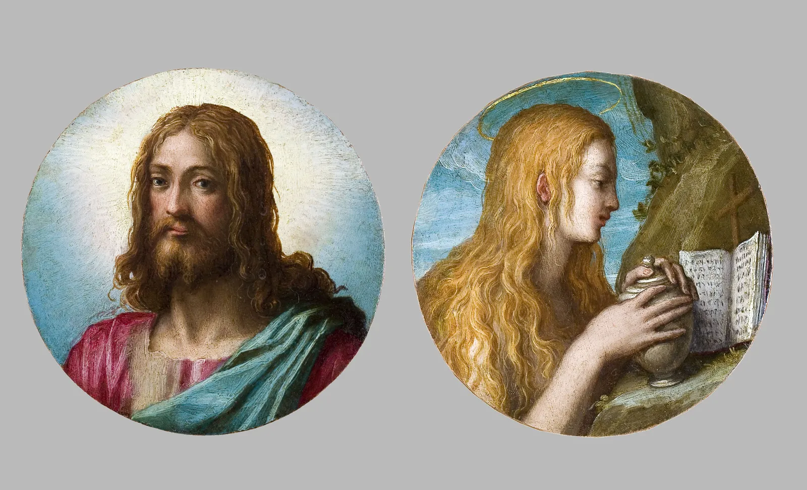 Attr. Alessandro ALLORI. 1535 - Florence - 1607, Jésus et Marie-Madeleine double face