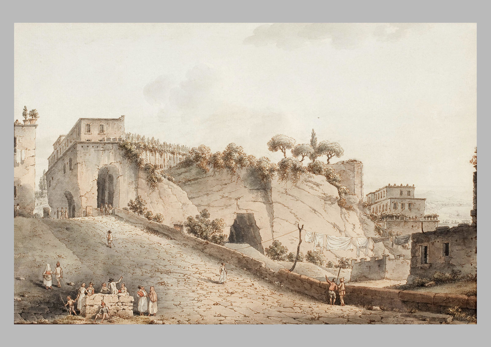 Victor Jean NICOLLE 1754 - Paris - 1826, La Reggia di Capodimonte à Naples