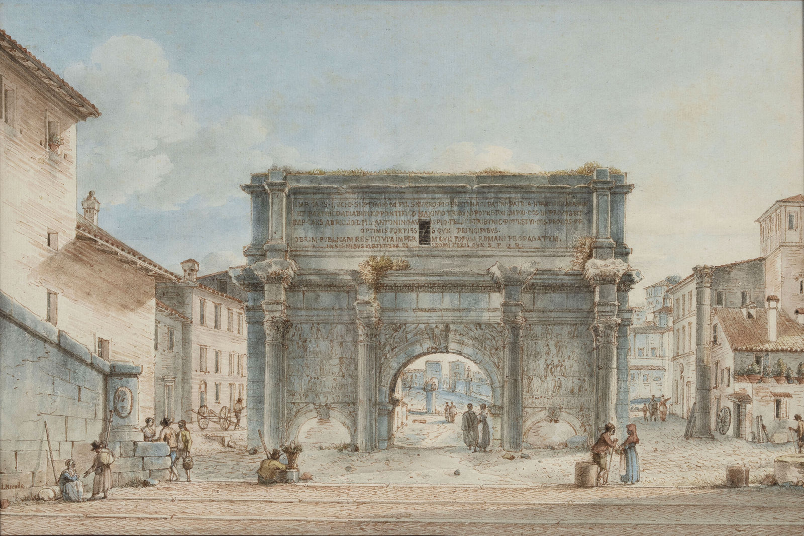 Victor Jean NICOLLE 1754 - Paris - 1826, Arc de Septime Sévère à Rome