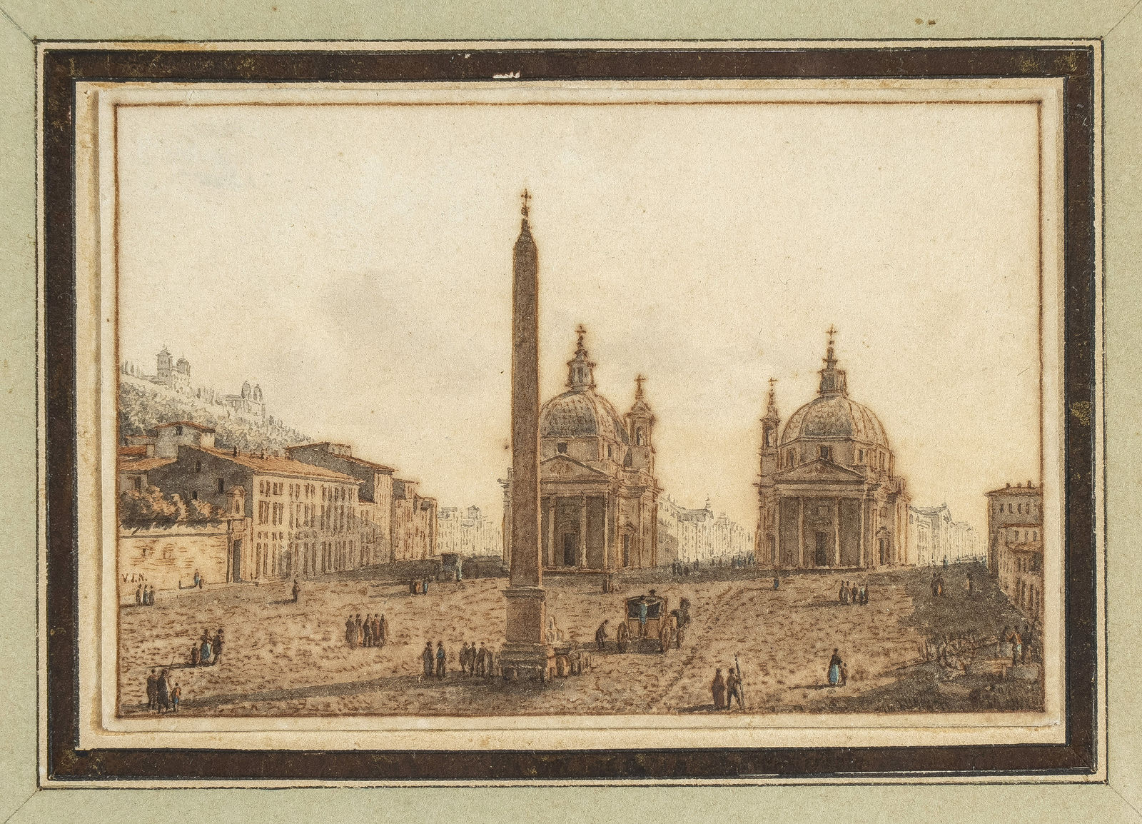Victor Jean NICOLLE 1754 - Paris - 1826, Piazza del Popolo