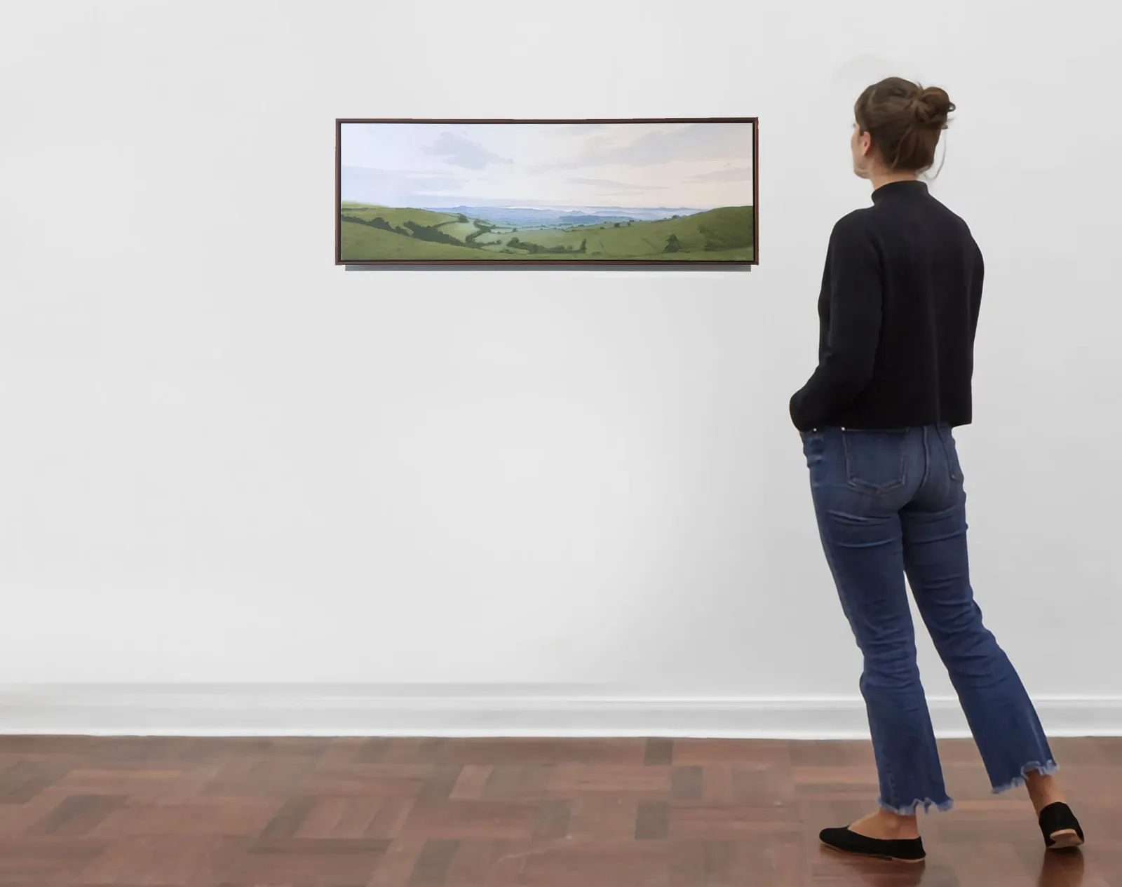 Kit Glaisyer, Proposal: Calm Evening on Eggardon Hill 90x30cm v.2