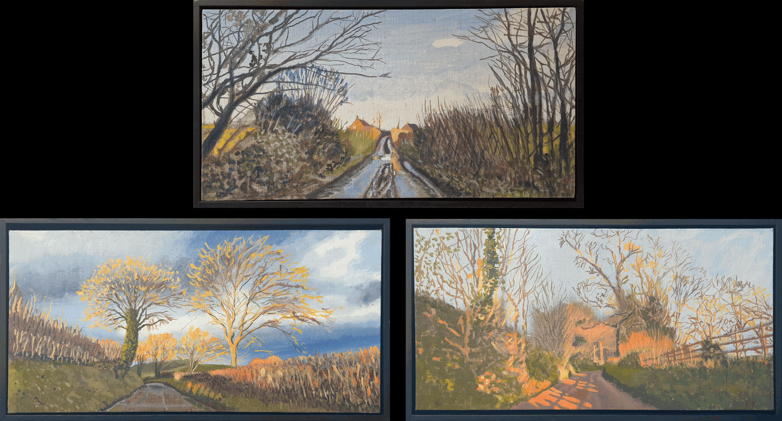 Kit Glaisyer, Three West Dorset Lanes, each 60x30