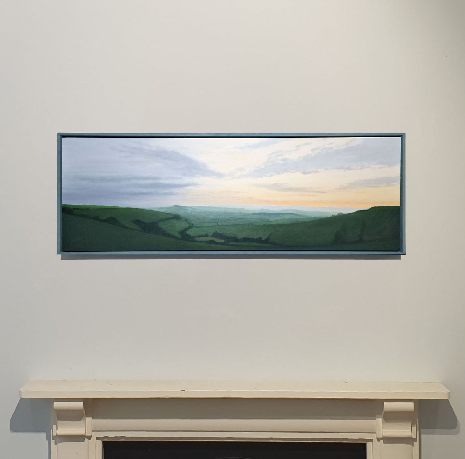 Kit Glaisyer, Gentle blue evening on Eggardon Hill 120x40cm
