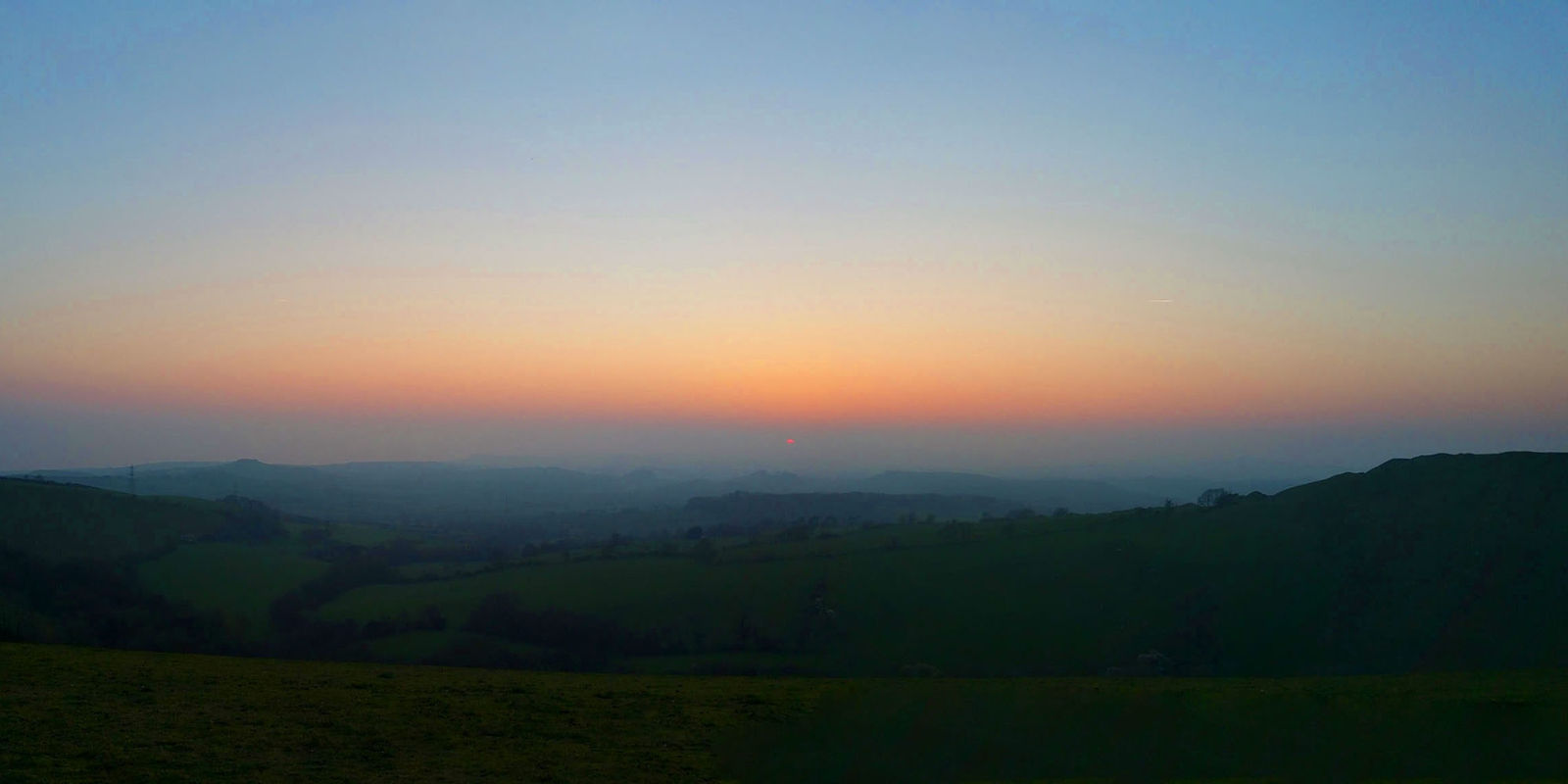 Kit Glaisyer, Proposal: A long sunset over Eggardon Hill 6x3 foot (study)