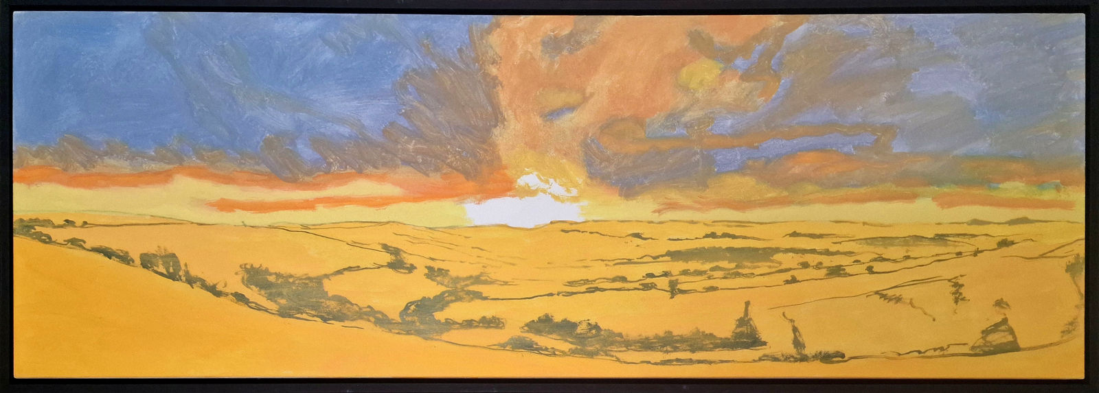 Kit Glaisyer, Glowing Orange Eggardon Hill (study)