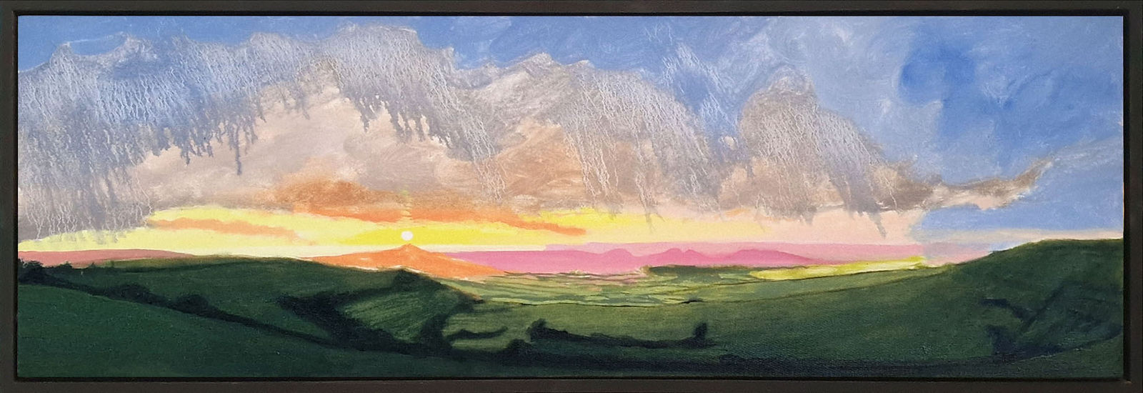 Kit Glaisyer, Rainbow Storms from Eggardon Hill 90x30cm