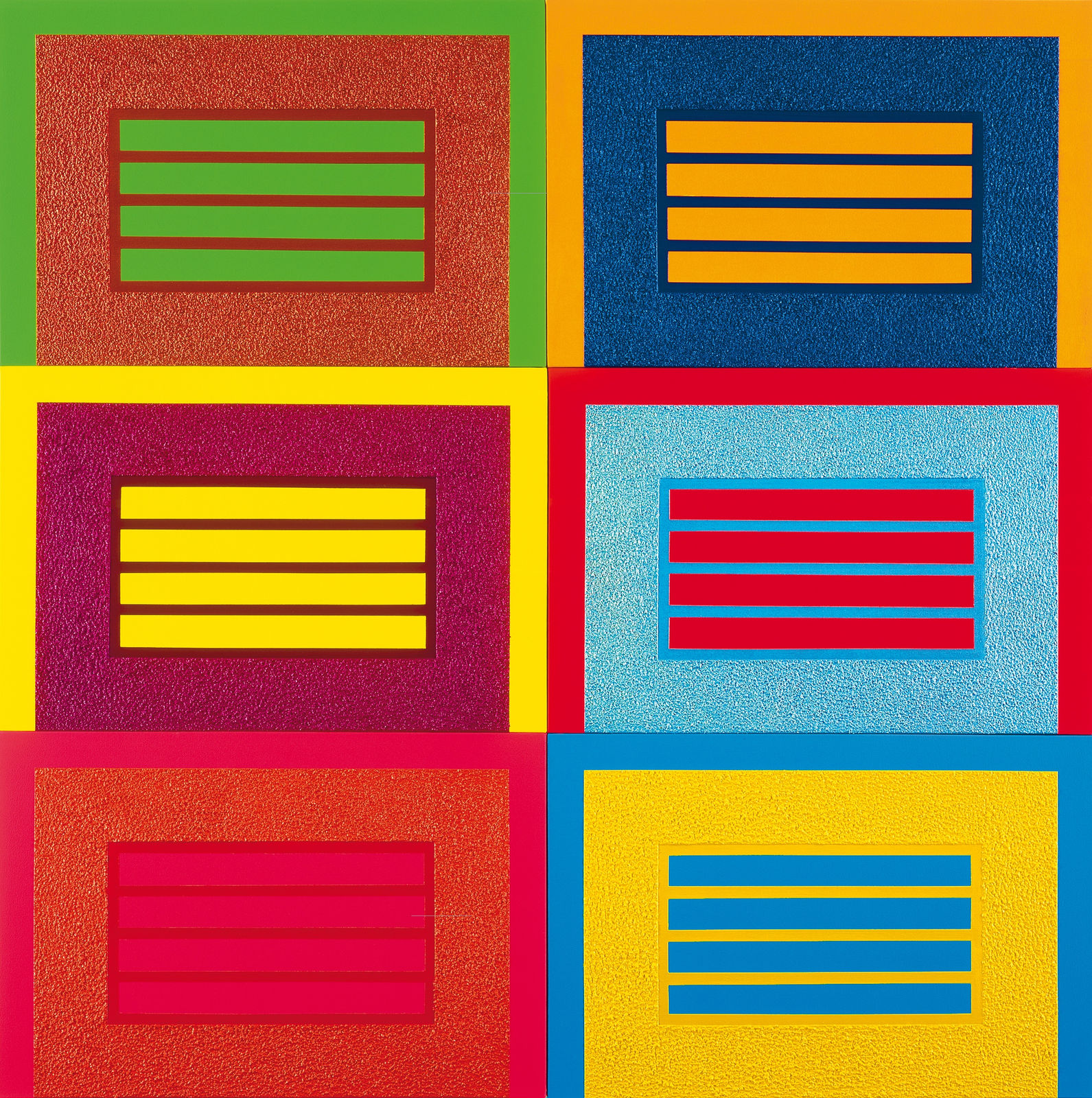 Peter Halley, Six Prisons in Color, 2004