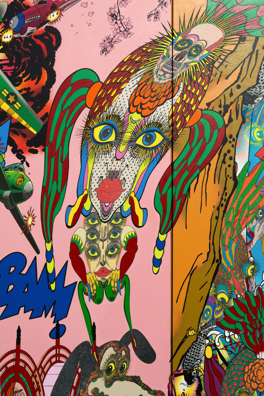 Keiichi Tanaami, Carp Climbing Waterfall, 2017