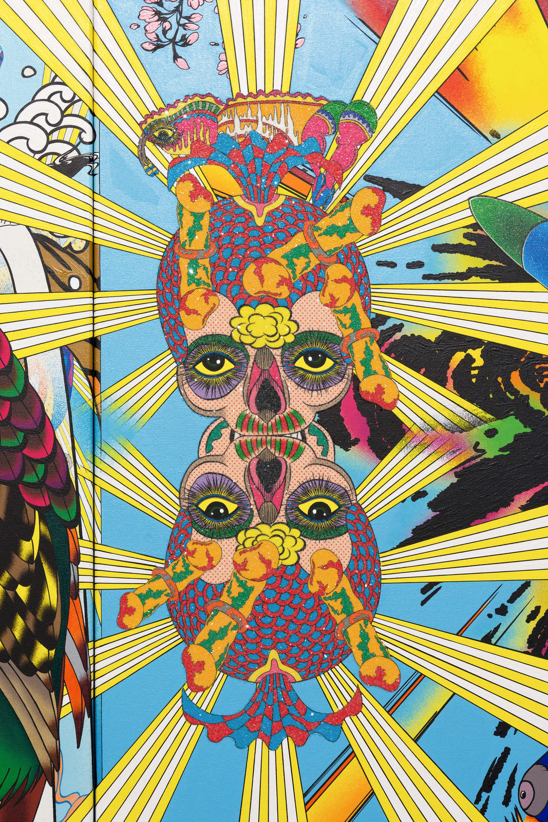 Keiichi Tanaami, Carp Climbing Waterfall, 2017