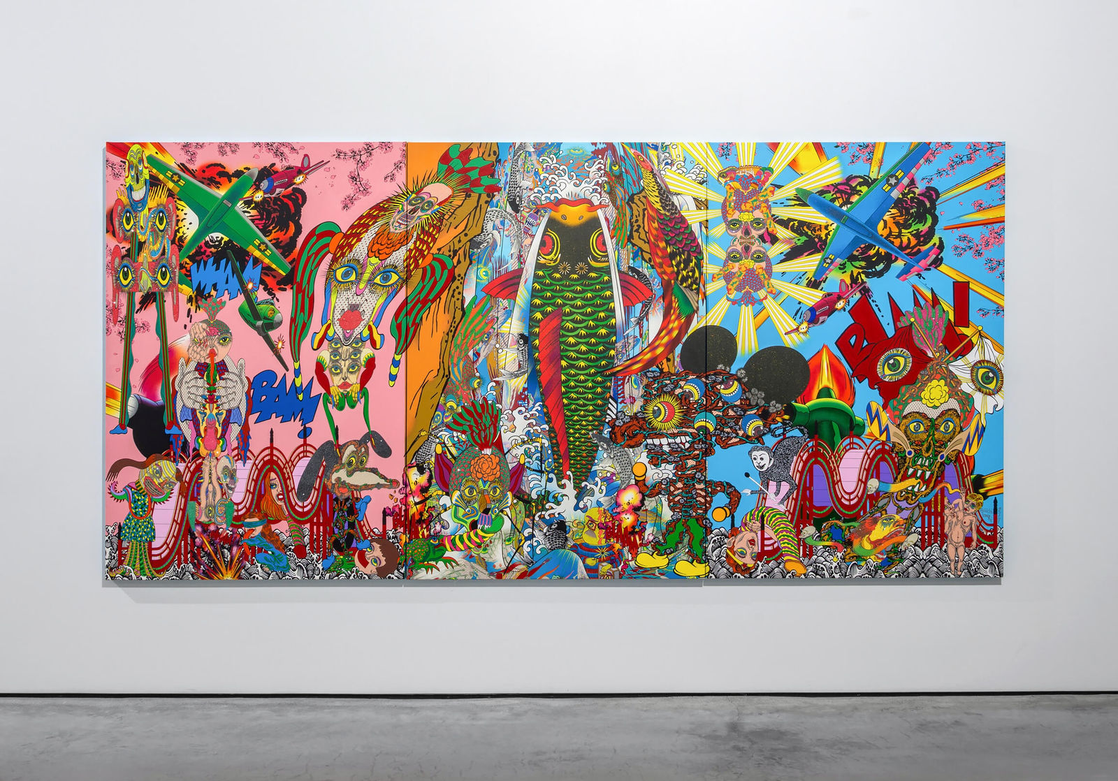 Keiichi Tanaami, Carp Climbing Waterfall, 2017