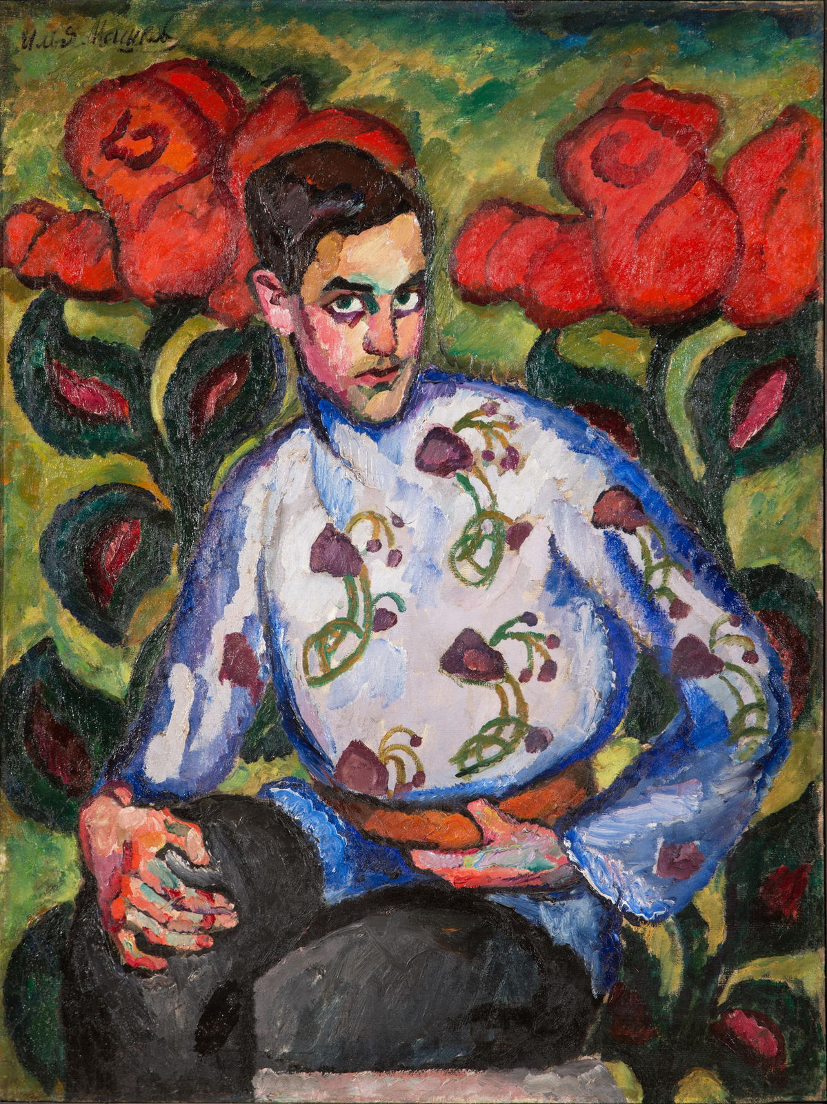 Vik Muniz, Portrait of a boy in painted shirt, after Ilya Mashkov, 2007