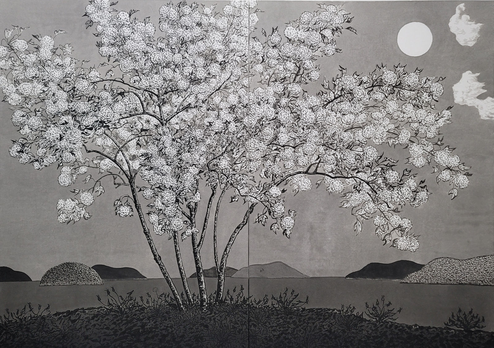 Hydrangeas in the Moonlight