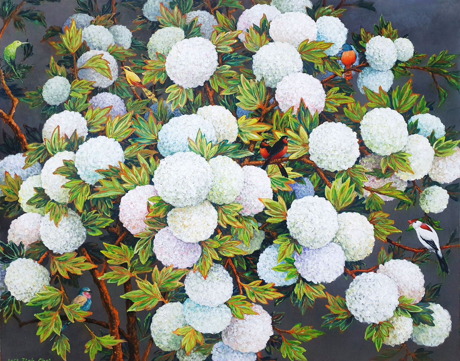 Garden in Dreams - Cotton Candy Flowers and Birds