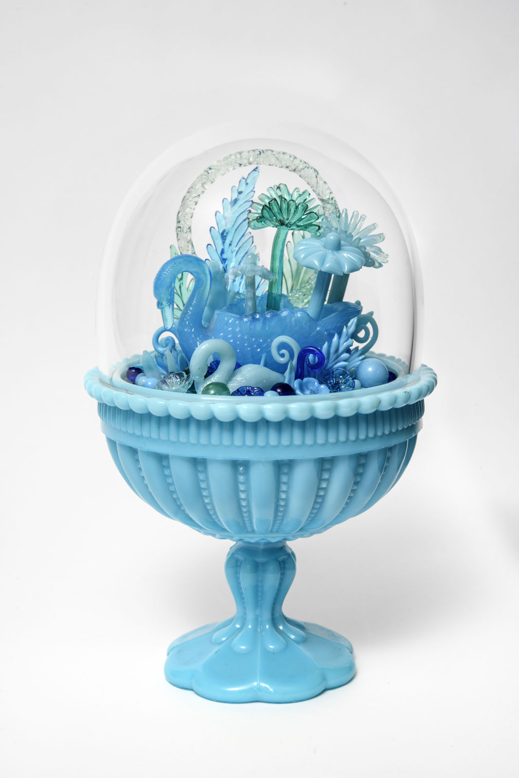 Amber Cowan, Swans in Portieux Blue, 2024