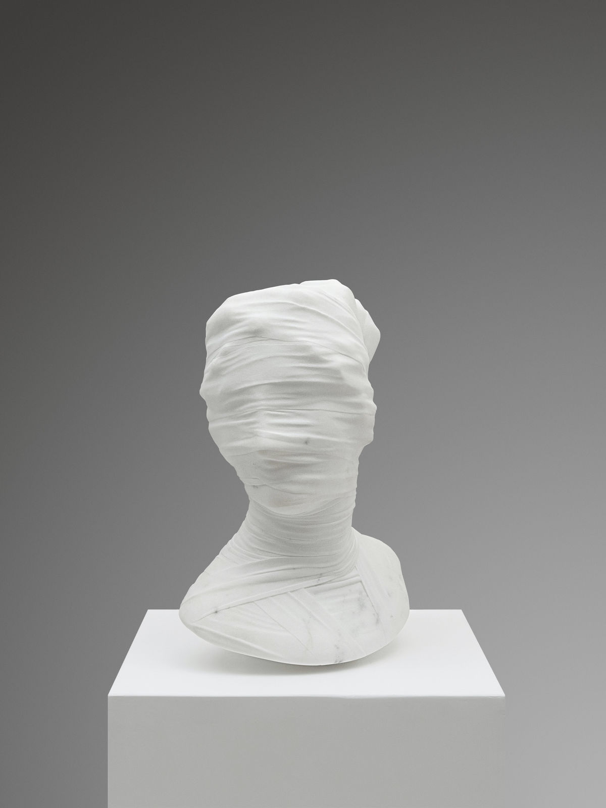 Marble sculpture of Vestalia from the series Swaddle, Filippo Tincolini artwork