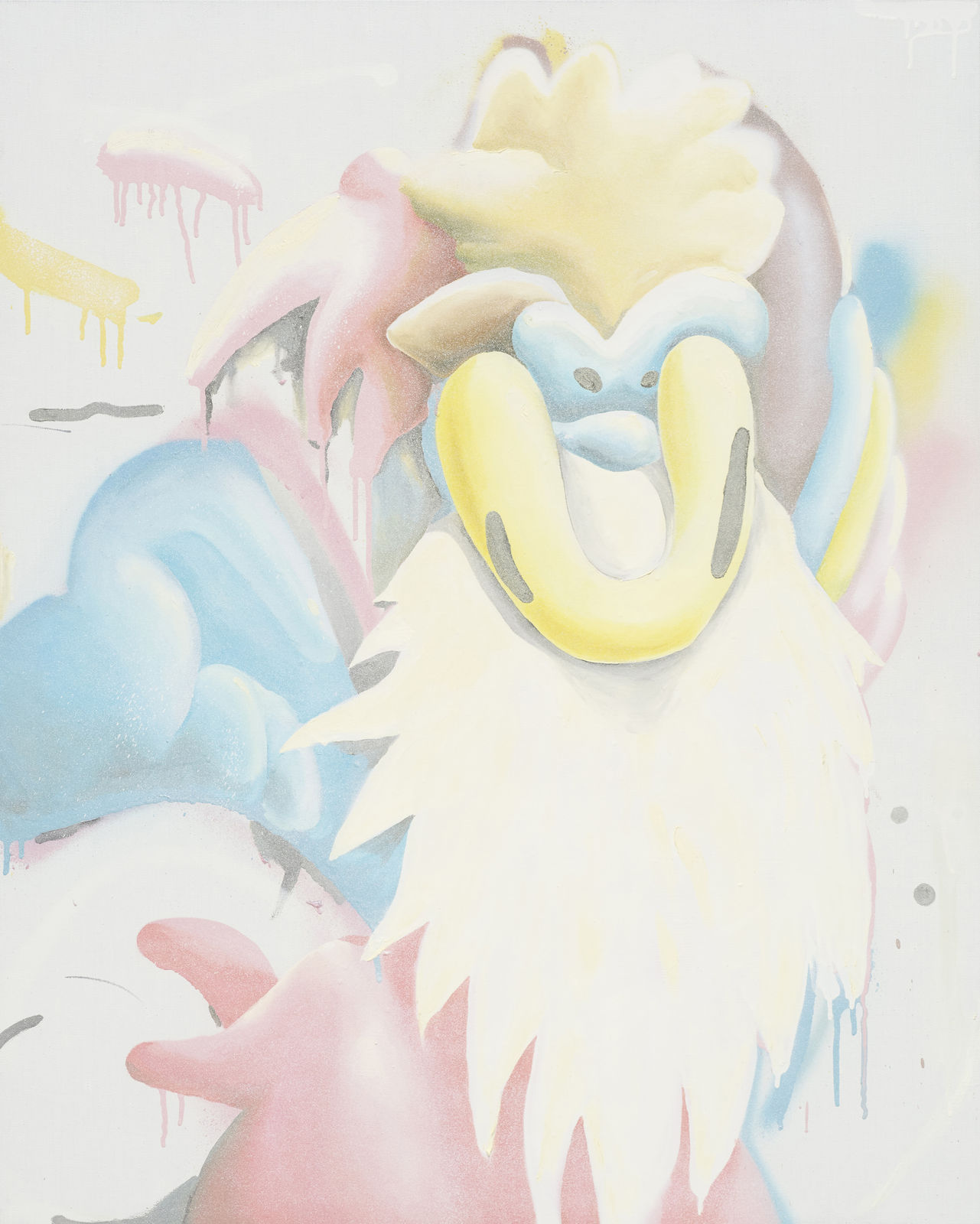 WRWM81, spray paint and oil on canvas, 90.9x72.7cm, 2019