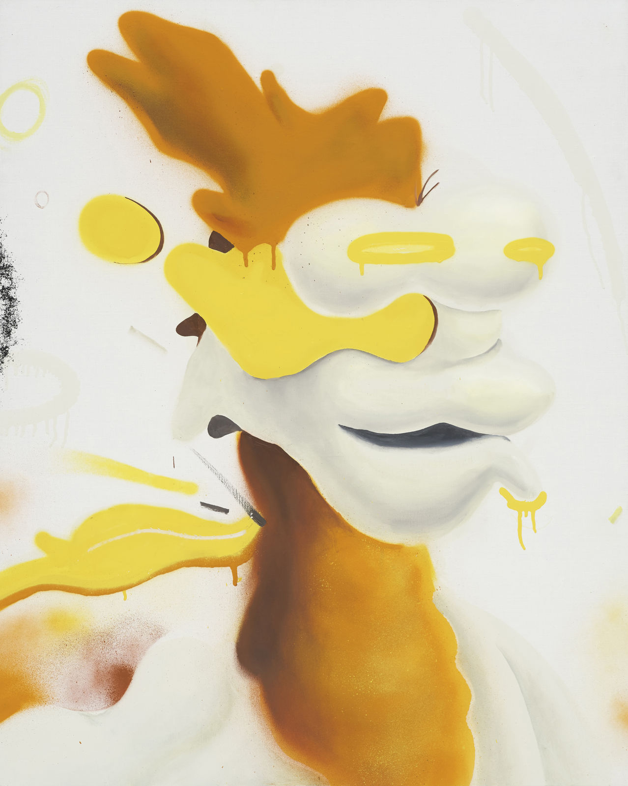 WDYR70, spray paint and oil on canvas, 90.9x72.7cm, 2019