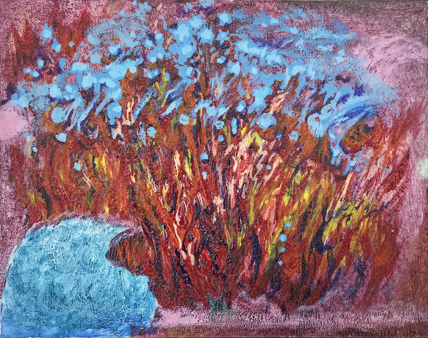 오가영 Kai Oh, 불을 감싸주는 물 Water Blanket for Fire, 캔버스에 아크릴 acrylic on canvas, 20.5x25.5cm, 2025