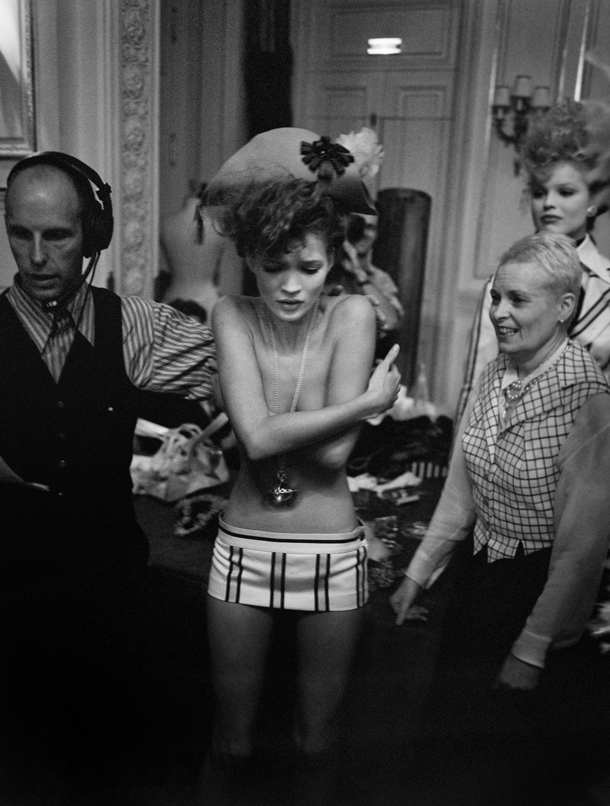 Gavin Bond, Kate Wearing Micro Mini, Vivienne Westwood, Paris, 1993