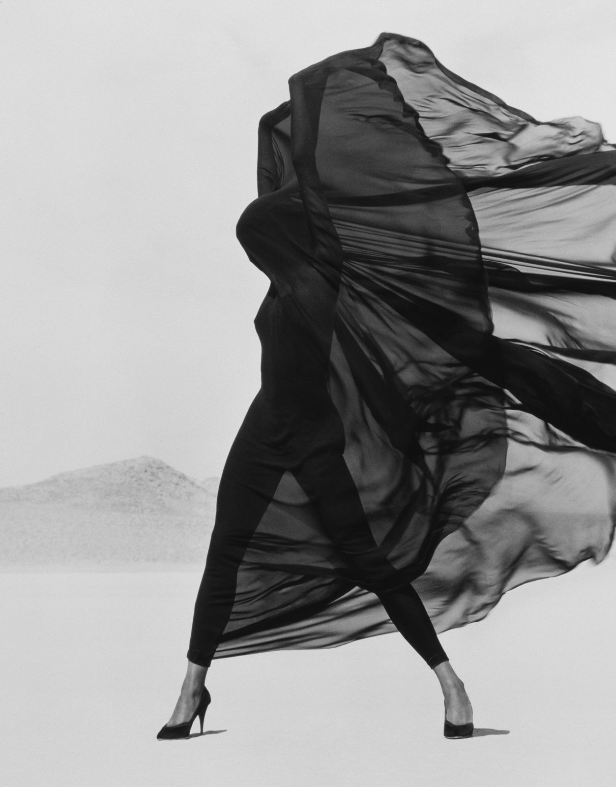 Herb Ritts, Versace (Veiled Dress), El Mirage, 1990
