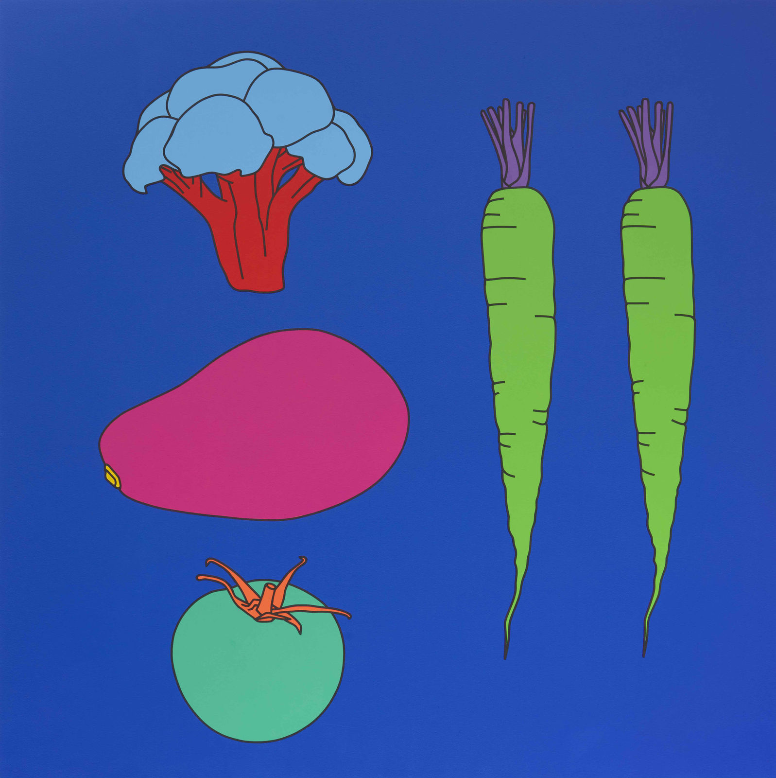 Michael Craig-Martin, Untitled (with 2 carrots), 2022