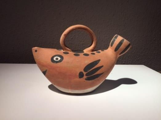 Pablo Picasso Poisson, 1953 Partially glazed terra-cotta pitcher, 8.66 inches, Edition: 500 Stamped and Marked: Edition Picasso/Madoura Plein Feu/EditionPicasso/Madoura For sale at Surovek Gallery © 2022 Estate of Pablo Picasso / Artists Rights Society (ARS), New York