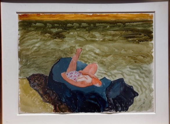 Milton Avery Man and Sea, 1948 Watercolor 22 x 30 inches Signed: Milton Avery 1948 (l.r.) For sale at Surovek Gallery
