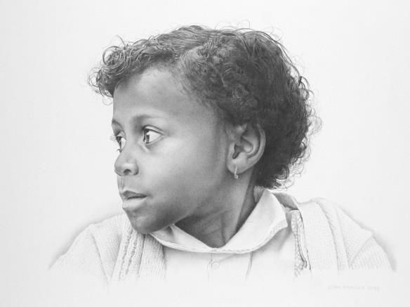 John Whalley Waiting, 2009 Graphite on paper 14 x 20 inches Signed and dated: John Whalley (l.r.) For sale at Surovek Gallery