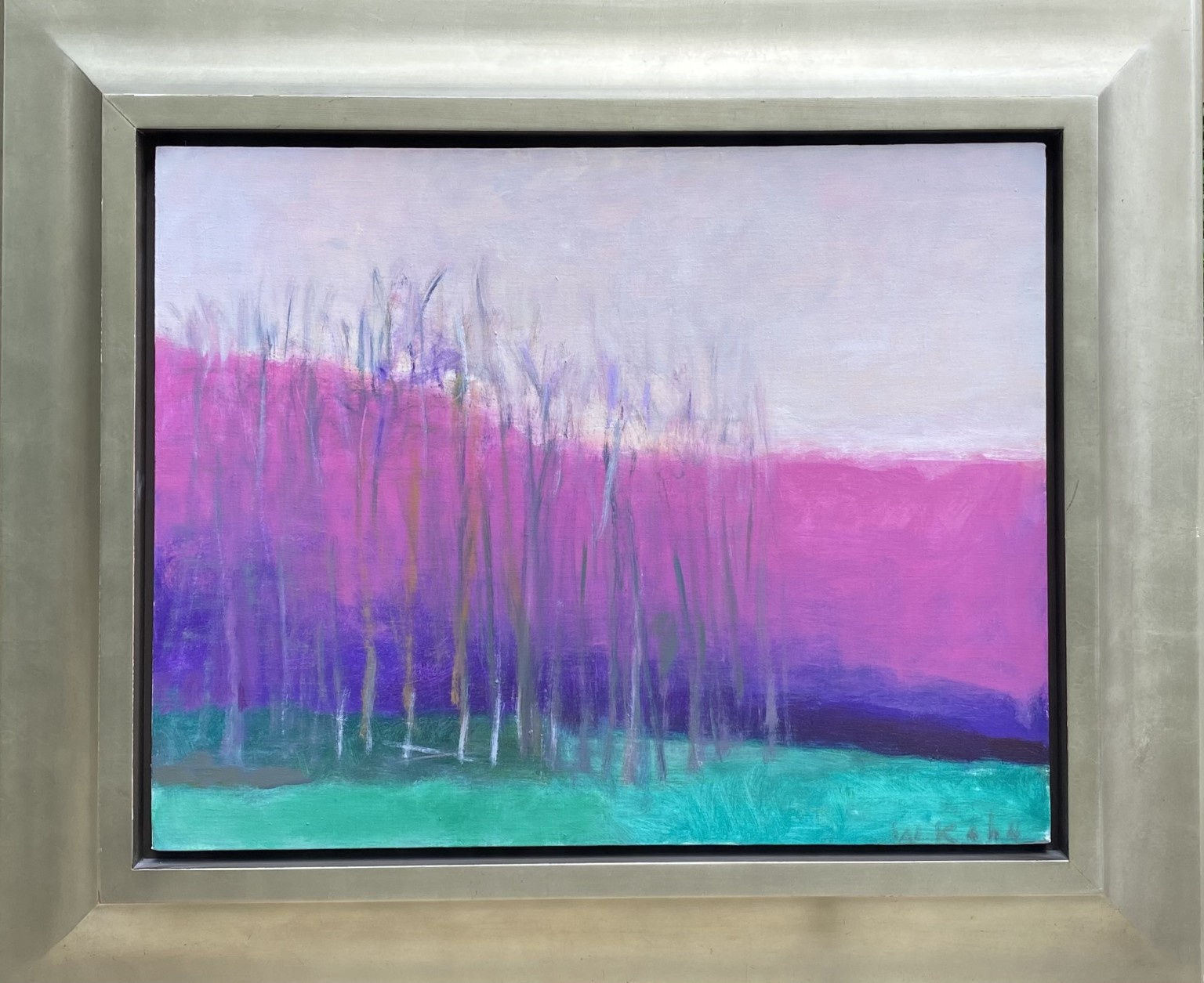Wolf Kahn Fuchsia Horizon, 2001 Oil on canvas 22 x 28 inches Signed: W. Kahn (l.r.), Dated verso For sale at Surovek Gallery