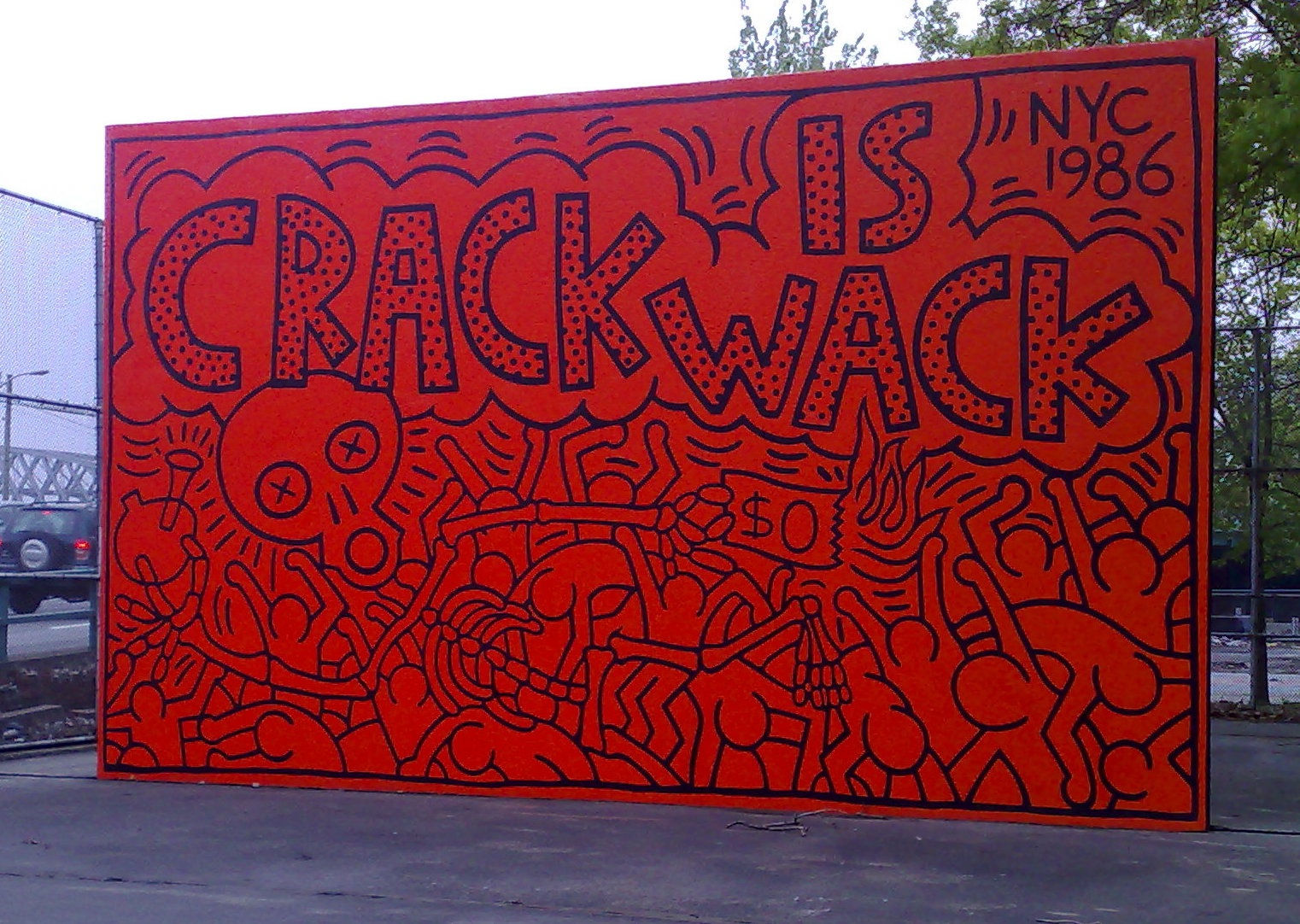 Keith Harring Crack is Wack Mural, 1986 Photo: Stan Wiechers CC BY-SA 4.0