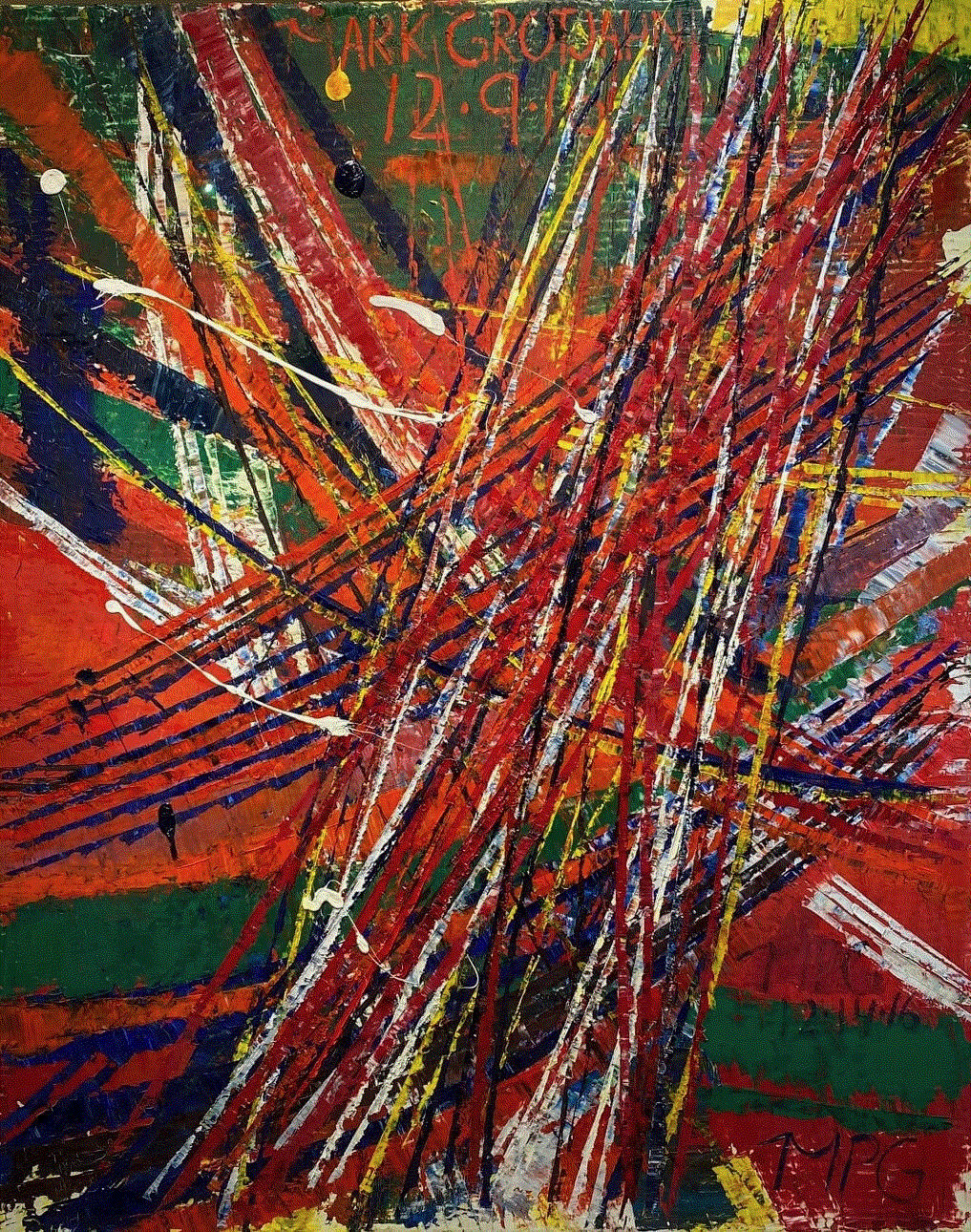 Mark Grotjahn UNTITLED” (CAPRI 48.27), 2016 Oil on cardboard 43.4 x 35.8 inches Signed and dated (u.c., l.r.) Available at Surovek Gallery