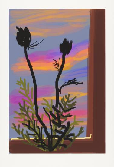 David Hockney Early Morning, 2009 iPhone drawing printed on paper 37 x 25 1/2 inches Edition 8 of 25 For sale at Surovek Gallery