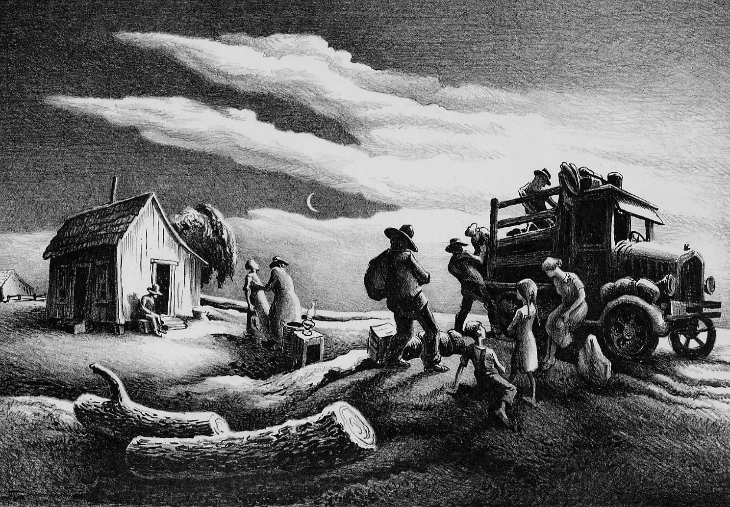 Thomas Hart Benton Departure of the Joads from The Grapes of Wrath, 1939