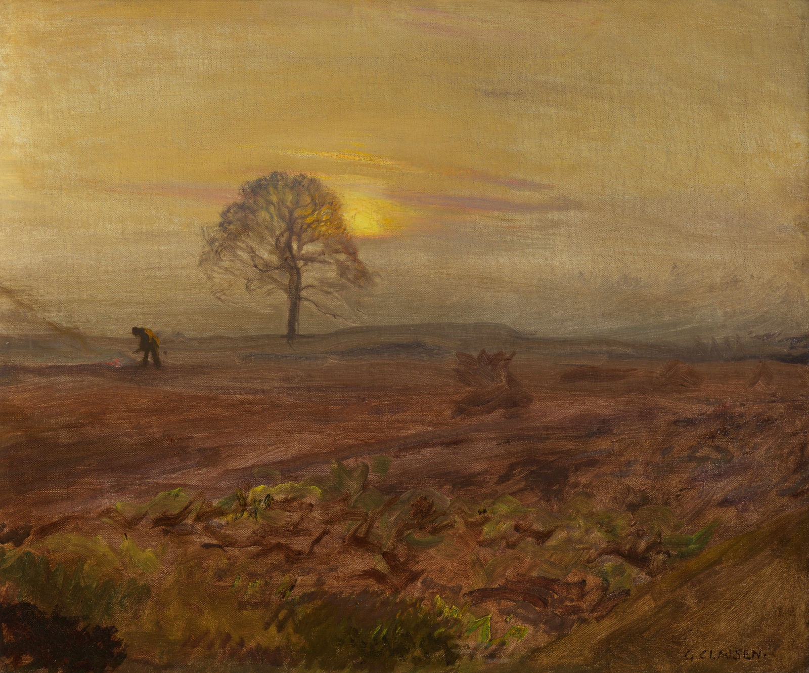 Sir George Clausen (1852-1944), Winter landscape